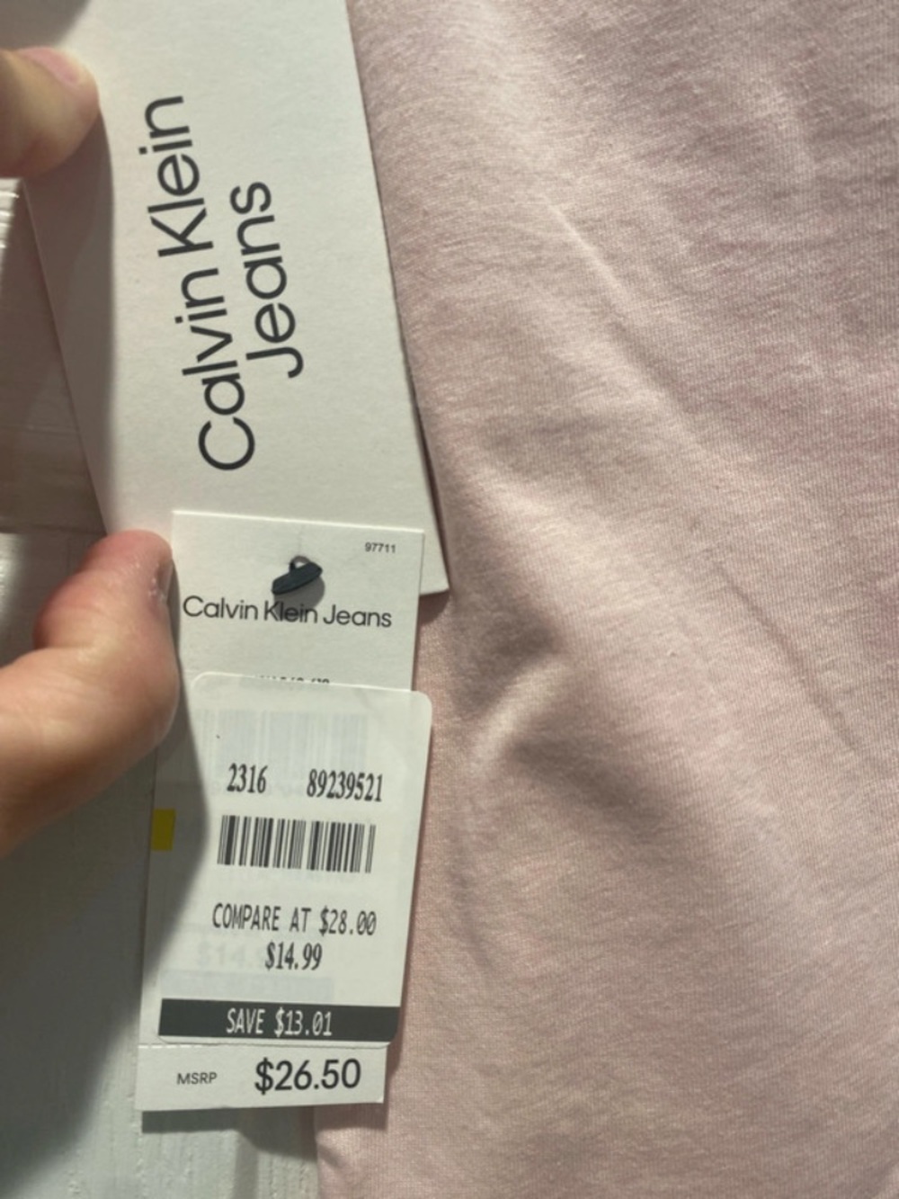 Calvin Klein Light Pink Short Sleeve Tee